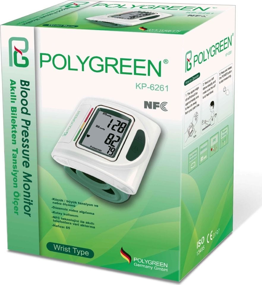 POLYGREEN KP-6261 Bilekten Tansiyon Ölçer