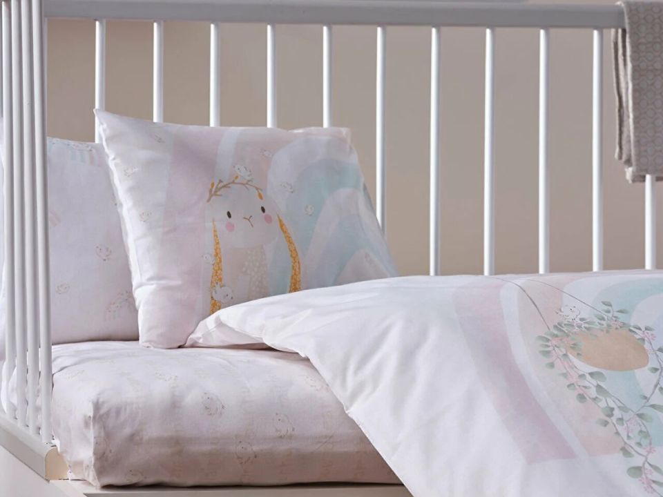 Nakışlı Bebek Nevresim Takımı Little Bunny Bebek - Sarı