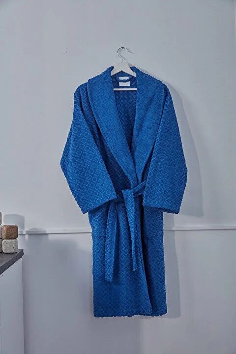 Luxury Bornoz S/M - 110 cm - Mavi