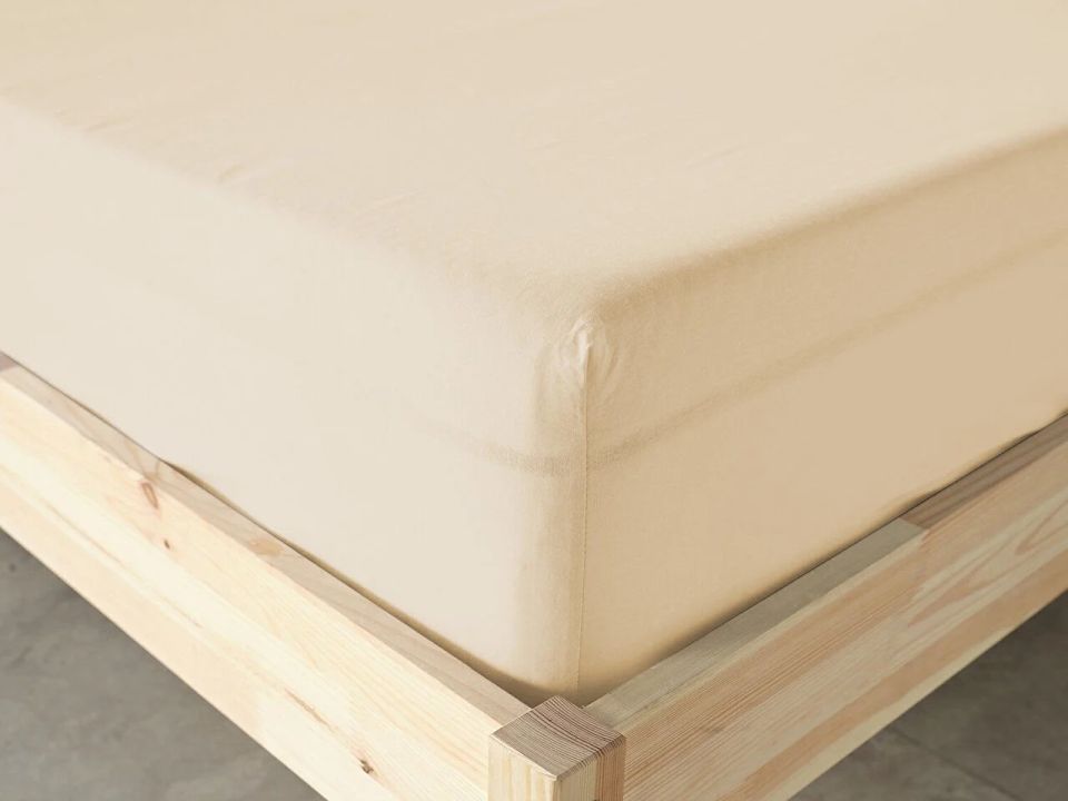 New Cotton Çarşaf Çift King Size - Krem