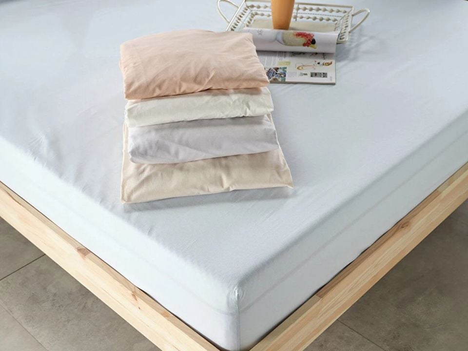 New Cotton Çarşaf Çift King Size - Krem