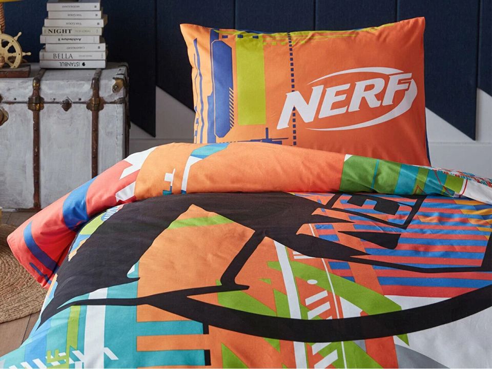 Lisanslı Nerf Nevresim Seti Tek Kişilik - Turuncu