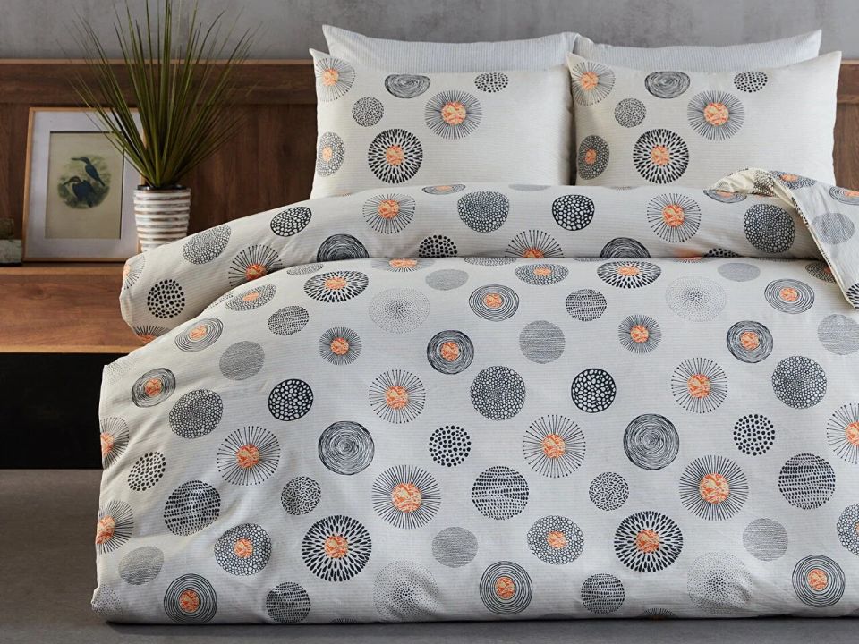 Polycotton Pamuklu Nevresim Takımı Cosmos Tek Kişilik - Gri