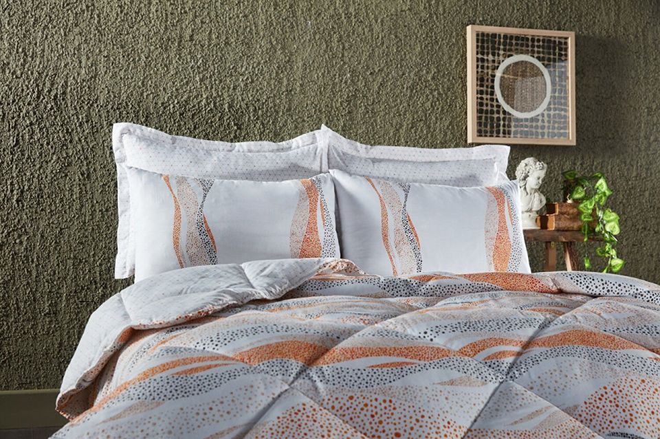 Polycotton Pamuklu Uyku Seti Lidya Tek Kişilik - Turuncu