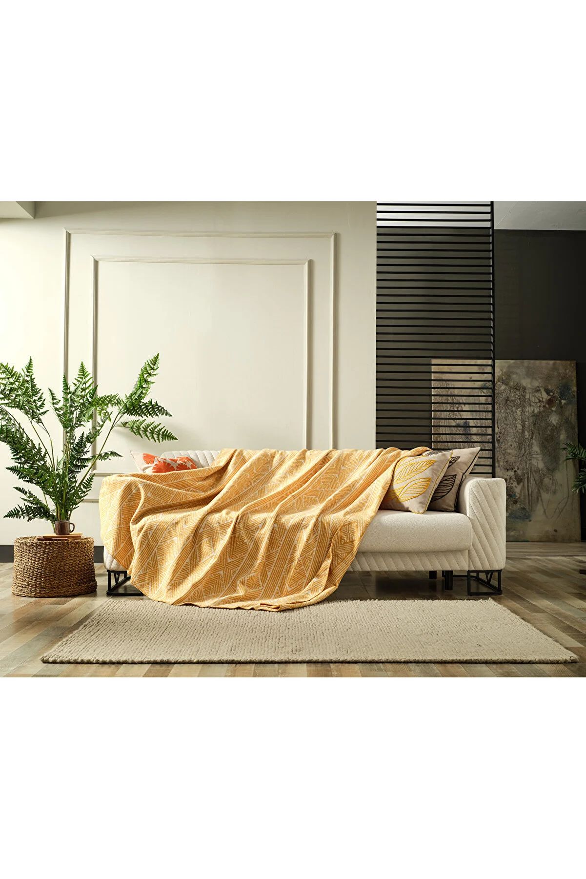 Lena Çift Kişilik Battaniye 200x220cm - Sarı