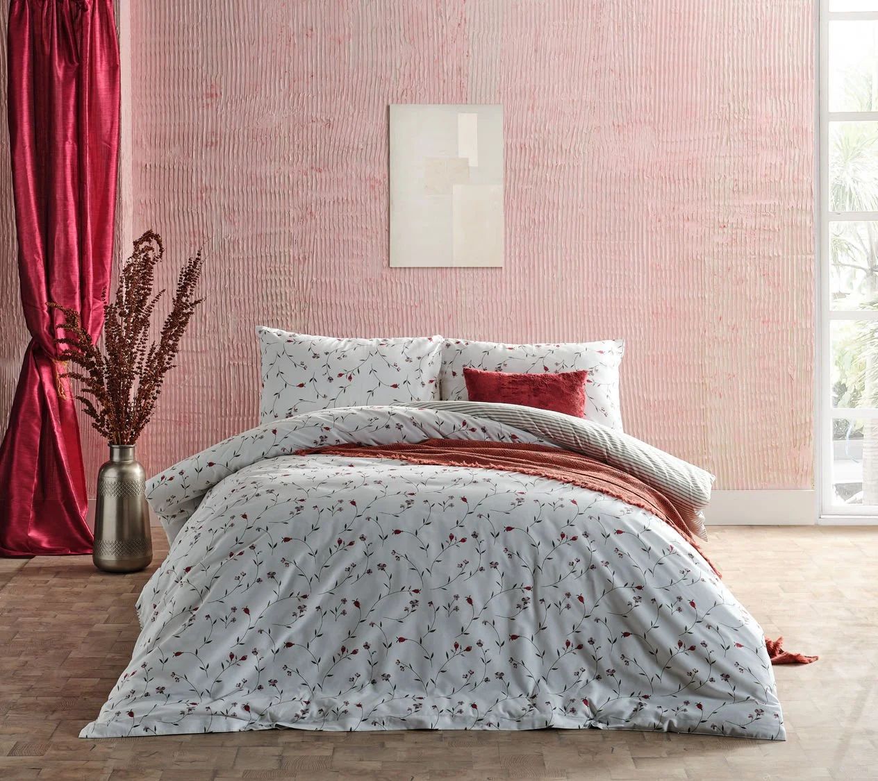 Ranforce Nevresim Takımı Elegan Çift Kişilik - Beyaz