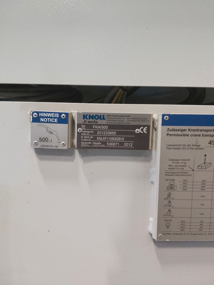 KNOLL KF 110/500 Filtrasyon Ünitesi ve Tankı