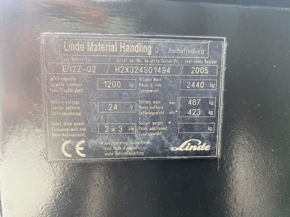 2005 MODEL LİNDE 1.2 TON ELEKTRİKLİ FORKLİFT