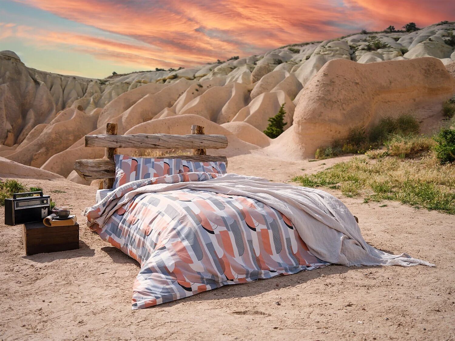 Bohema Festival Nevresim Takımı Çift Kişilik - Krem