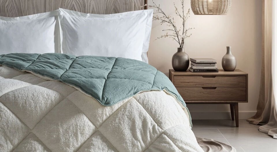 Double Comfort Uyku Paketi Çift Kişilik - Ekru - Yeşil