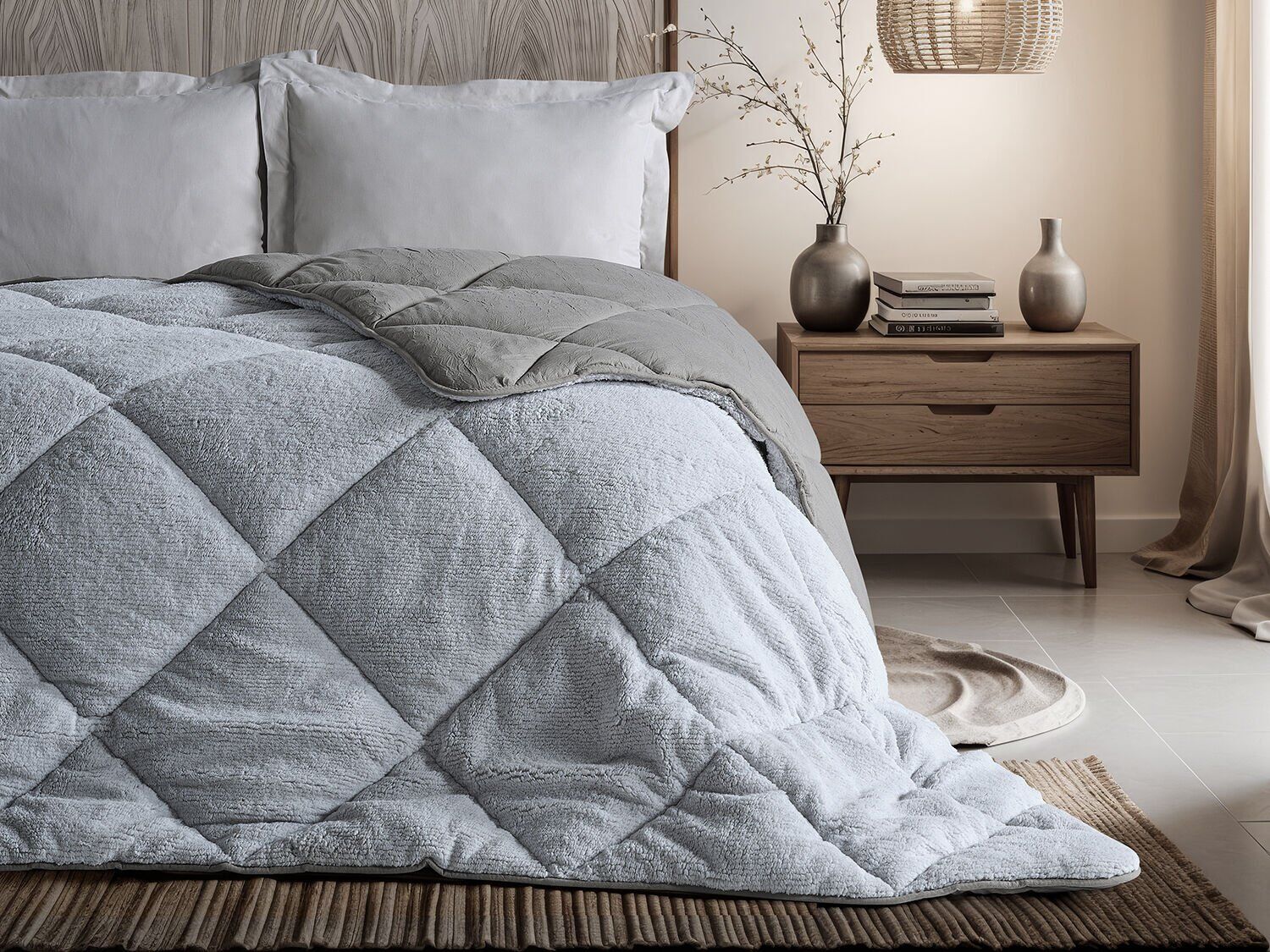 Double Comfort Uyku Paketi Tek Kişilik - Gri-Antrasit