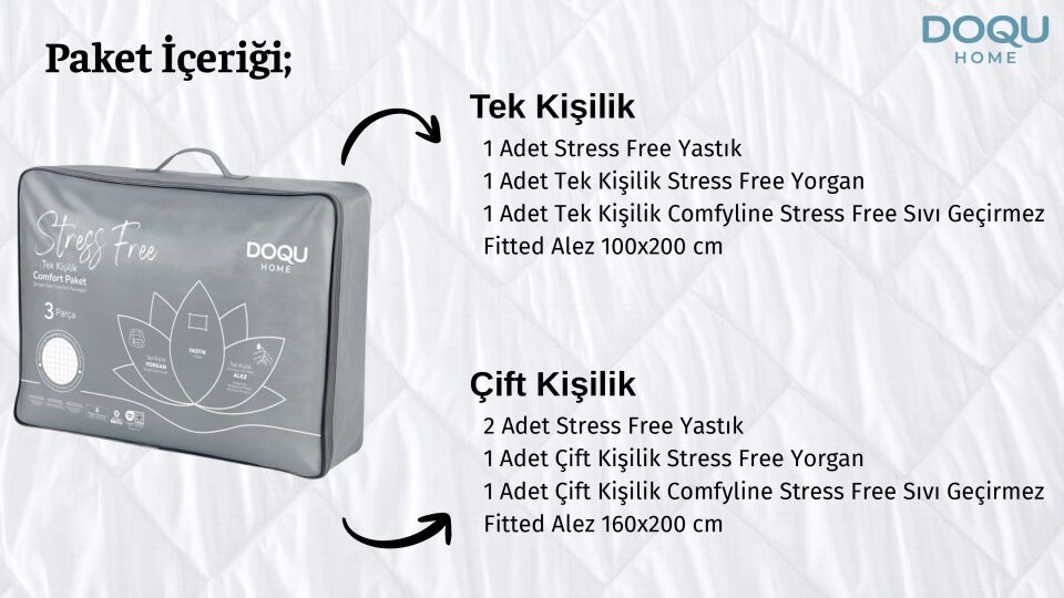 Stress Free Comfort Set Çift Kişilik - Beyaz